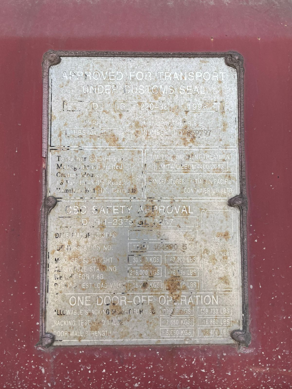 Морской контейнер TEMU4643905